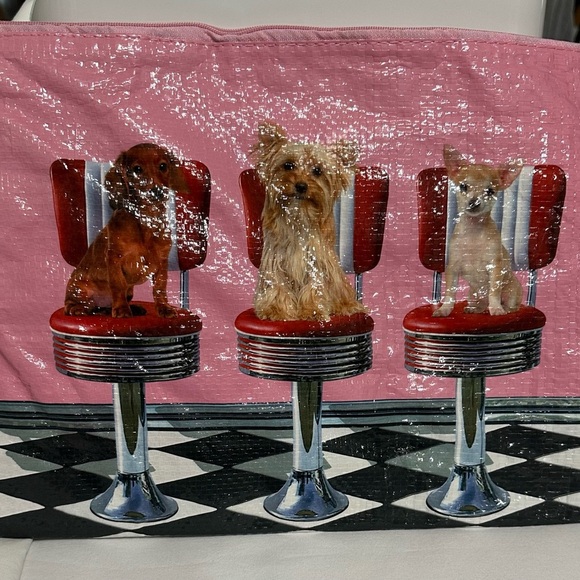 Pink Catseye London Dog Print zipper cosmetic bag - Picture 2 of 5